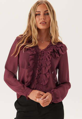 Onlanina Life Ls Ruffel V-neck