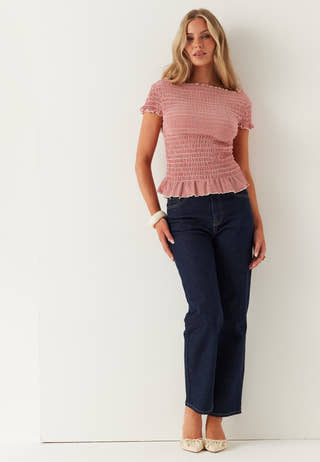 Onlcelle Life Cap Smock Boatneck Top