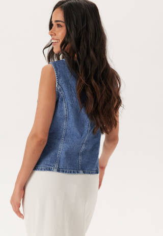 Onlgiulina S/L BUTTON VEST DNM