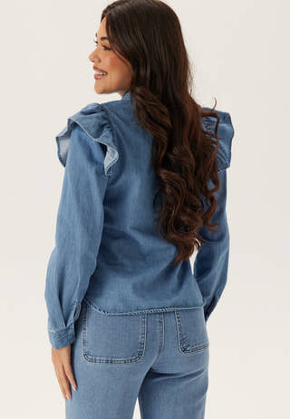 Onlindigo Frill Stud L/S DNM S