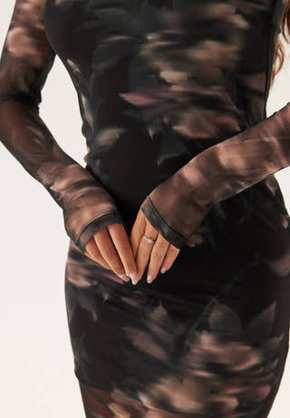 Onlkaya Life Ls Midi Mesh Dres