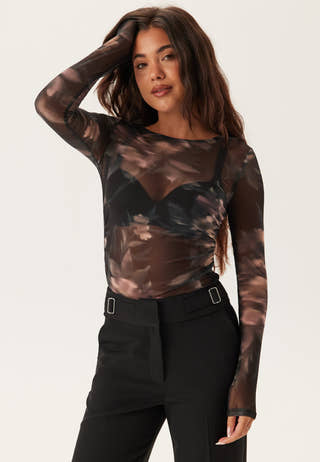 Onlkaya Life Ls Ruching Mesh T