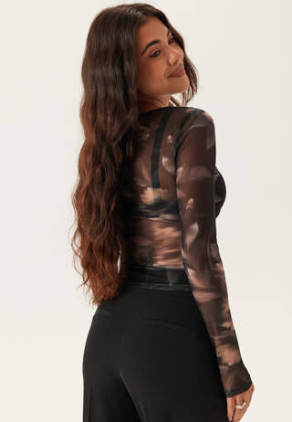 Onlkaya Life Ls Ruching Mesh T