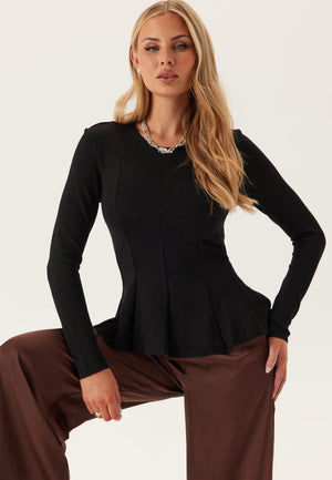 Onlkenya L/S PEPLUM TOP JRS PE