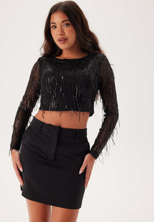 Onlspacy Ls Cropped Sequins To