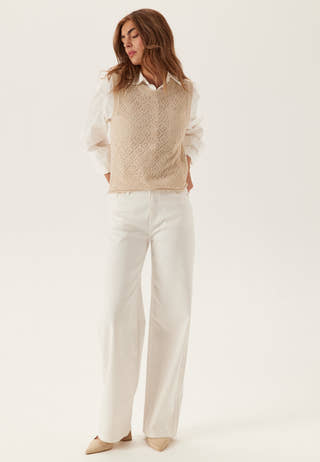 Onlsunny Sl Pointelle Top Knt