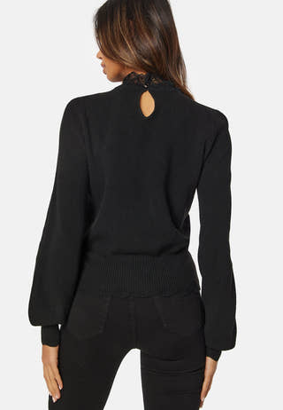 Rebecca LS Mix Highneck Knit