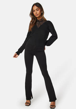 Rebecca LS Mix Highneck Knit