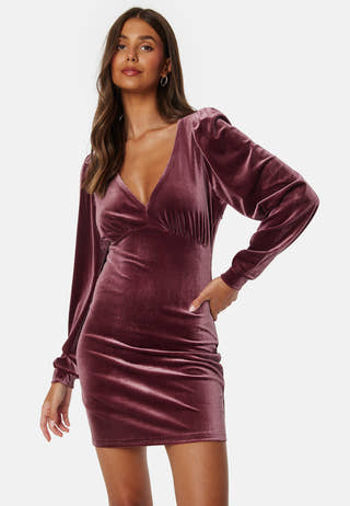 Smooth L/S V-Neck Dress