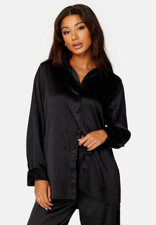 Victoria LS Loose Satin Shirt