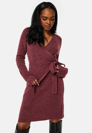 Ellen LS Wrap Knit Dress