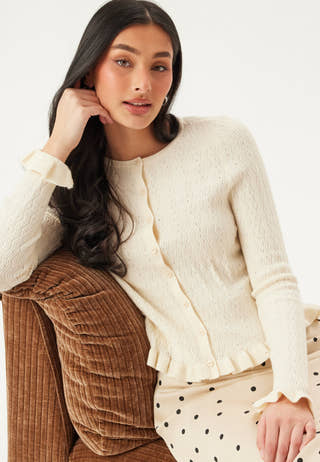 Onlibi Ls O-neck Frill Cardi