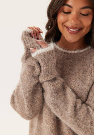 Pcivy Ls Contrast Knit Dress