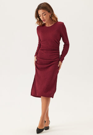 Pcjamal Ls Midi Rouching Dress
