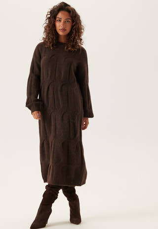 Pcjenna Ls Cable Knit Midi Dre