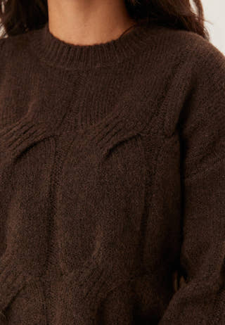 Pcjenna Ls O-neck Cable Knit