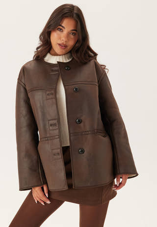 Pcjulie Reversible Teddy Coat