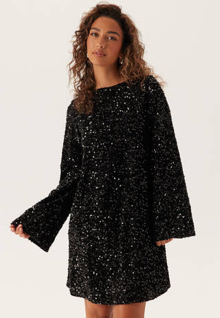 Pckam Ls Deep Back Bow Dress