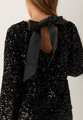 Pckam Ls Deep Back Bow Top