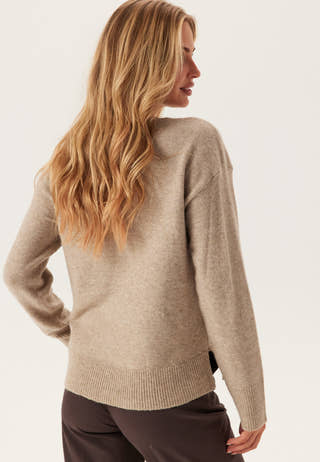Pcmalou Ls O-neck Cutline Knit