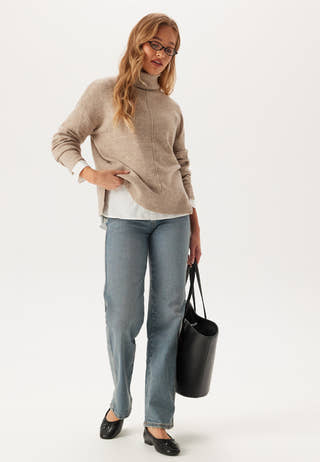 Pcmalou Ls Rollneck Knit