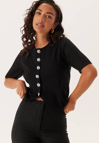 Pcmarie Ss O-neck Split Knit