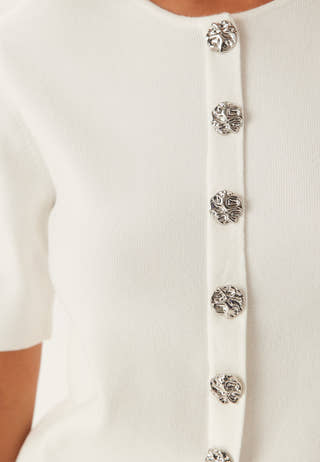 Pcmarie Ss O-neck Split Knit