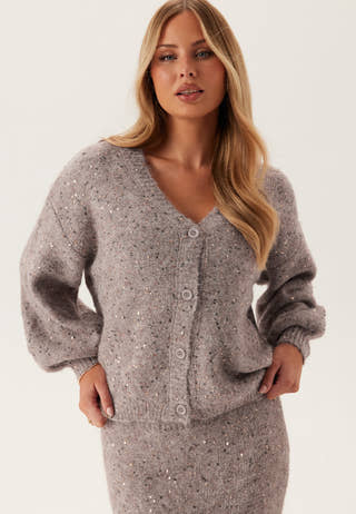 Pcmesva Ls Boxy Sequin Knit Cardigan