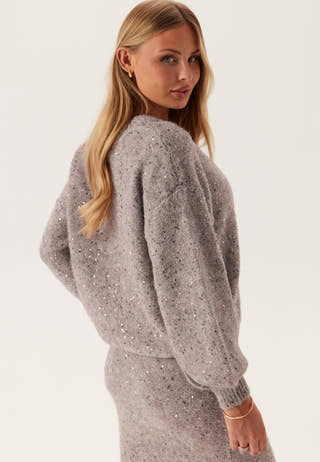 Pcmesva Ls Boxy Sequin Knit Cardigan