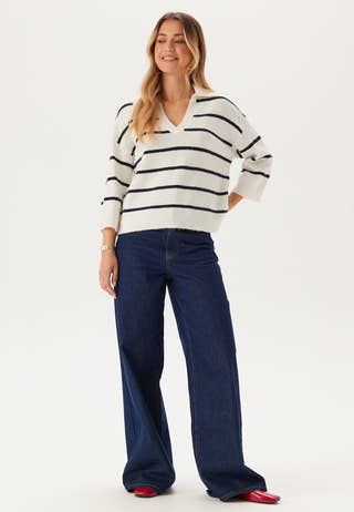 Pcmikela 3/4 V-NECK POLO KNIT