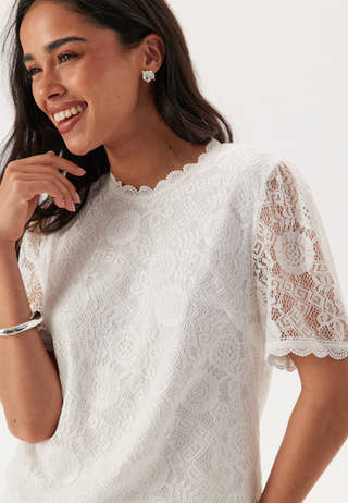 Pcolline Ss Lace Top