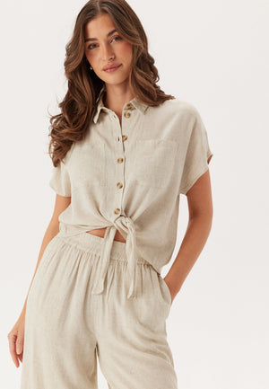 Pcpia Ss Tie Shirt Wvn Noos