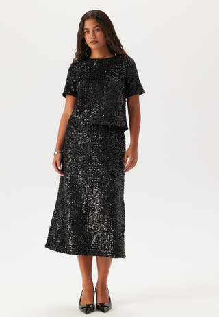 Pcserena Sequin Hw Midi Skirt