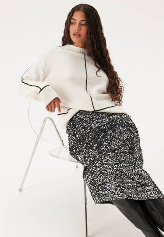Pcserena Sequin Hw Midi Skirt