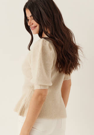 Pcsilly Ss Puff Knit Cardigan
