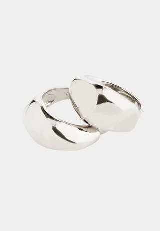 Dune Rings, 2-in-1 Set, Silver