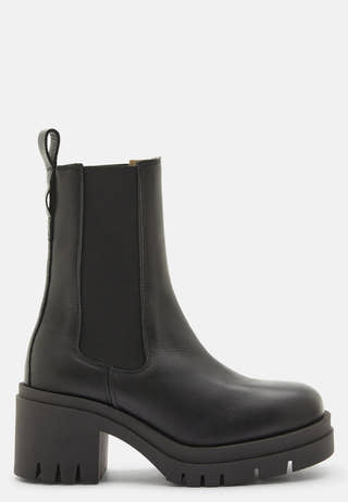 Sage Leather High Heel Boot
