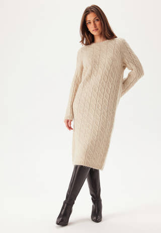 Slfalmina Ls Knit Cable Dress