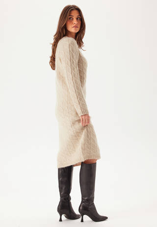 Slfalmina Ls Knit Cable Dress