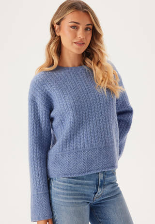 Slfalva Structure Ls Knit O-neck