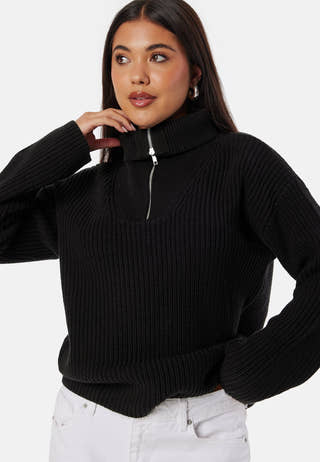 Slfbloomie Ls Knit Half Zip