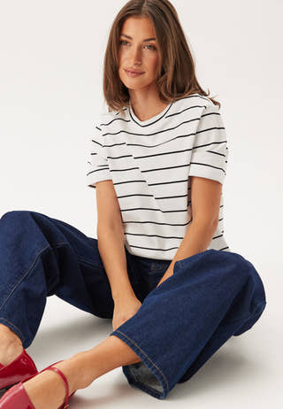 Slfessentail Striped Boxy Tee