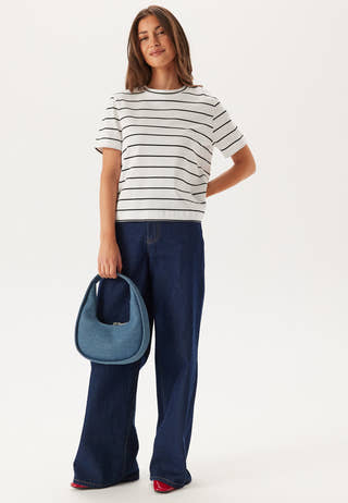 Slfessentail Striped Boxy Tee