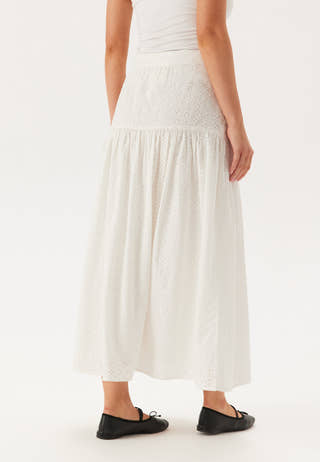 Slfhannah Mw Long Broderi Skirt
