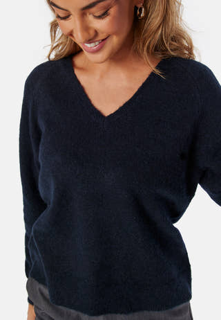Slflulu New Ls Knit V-neck B