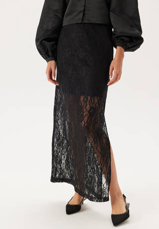 Slfmista Hw Ankle Lace Skirt