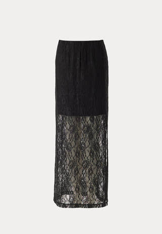 Slfmista Hw Ankle Lace Skirt