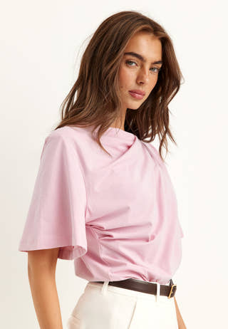 Slfoline Light Ss Draped Neck