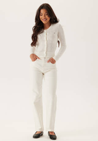 Tjw Pointelle Crew Neck Cardigan