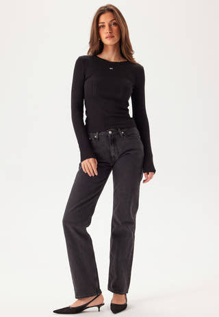 Tjw Slim Pointelle Rib Tee Ls